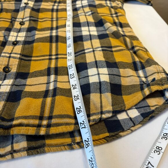 American Eagle Heritage Mens Yellow Flannel Long Sleeve Button Down Shirt XL - Picture 8 of 11